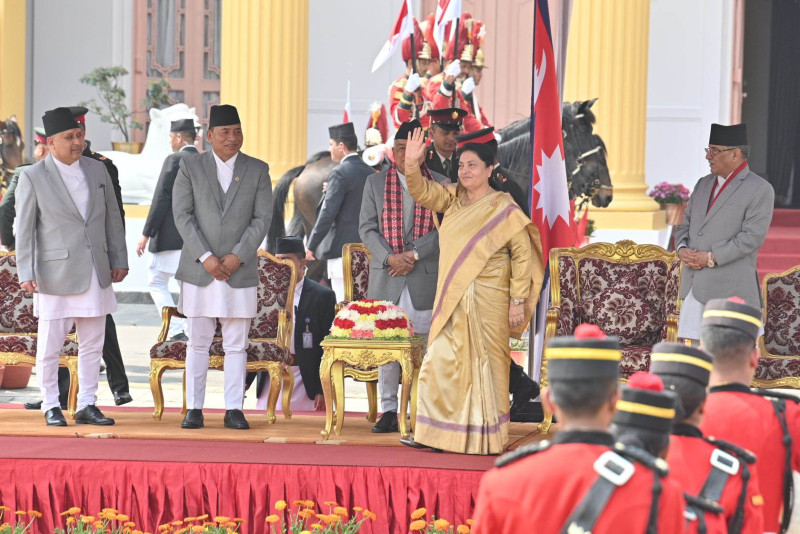राष्ट्रपति पौडेललाई कुर्सी हस्तान्तरण गरेपछि शीतलनिवासबाट बाहिरिइन् विद्या
